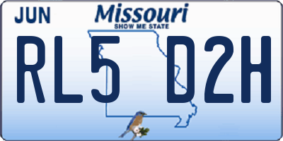 MO license plate RL5D2H
