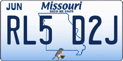 MO license plate RL5D2J