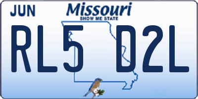 MO license plate RL5D2L
