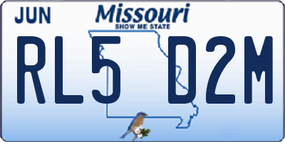 MO license plate RL5D2M