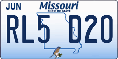 MO license plate RL5D2O