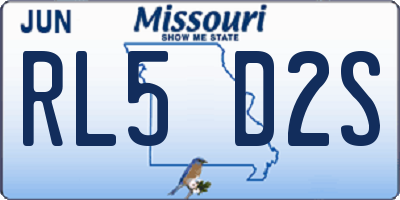 MO license plate RL5D2S