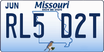 MO license plate RL5D2T