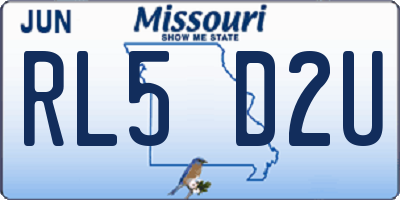 MO license plate RL5D2U