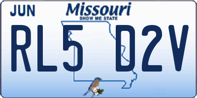 MO license plate RL5D2V