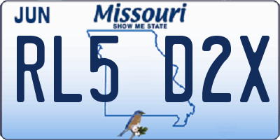 MO license plate RL5D2X