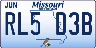 MO license plate RL5D3B