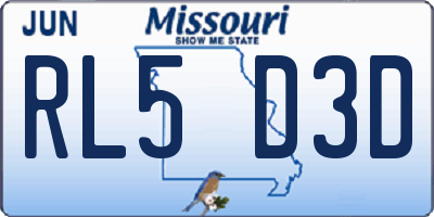 MO license plate RL5D3D