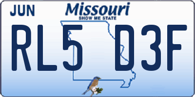 MO license plate RL5D3F