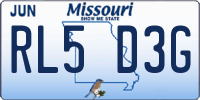 MO license plate RL5D3G