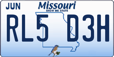 MO license plate RL5D3H