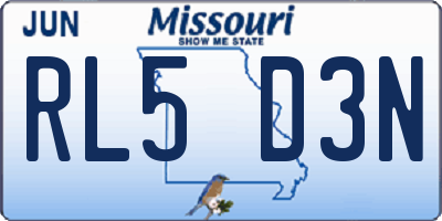 MO license plate RL5D3N