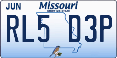 MO license plate RL5D3P