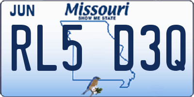 MO license plate RL5D3Q
