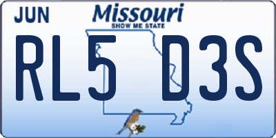 MO license plate RL5D3S