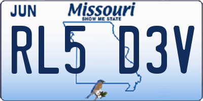 MO license plate RL5D3V