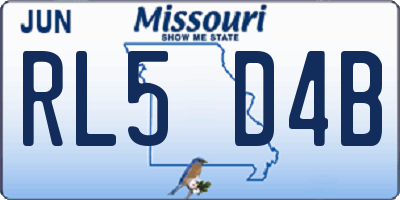 MO license plate RL5D4B