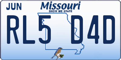 MO license plate RL5D4D
