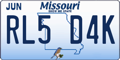 MO license plate RL5D4K