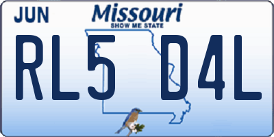 MO license plate RL5D4L