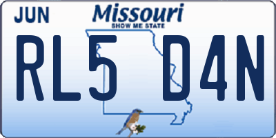 MO license plate RL5D4N