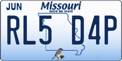 MO license plate RL5D4P