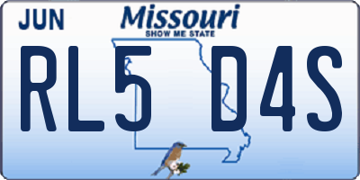 MO license plate RL5D4S