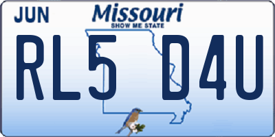 MO license plate RL5D4U