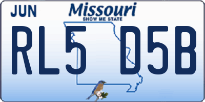 MO license plate RL5D5B
