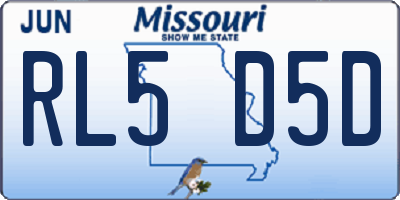 MO license plate RL5D5D