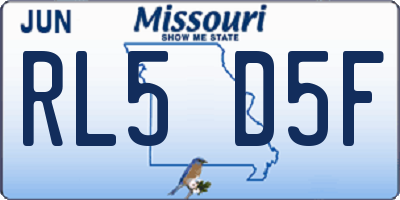 MO license plate RL5D5F