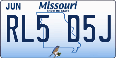 MO license plate RL5D5J
