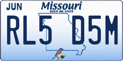 MO license plate RL5D5M