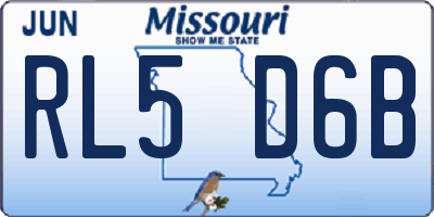 MO license plate RL5D6B