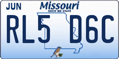 MO license plate RL5D6C