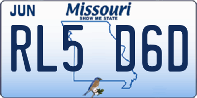MO license plate RL5D6D