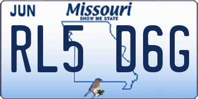 MO license plate RL5D6G
