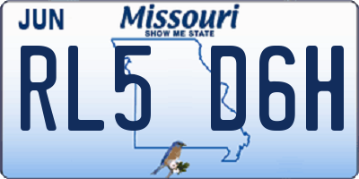 MO license plate RL5D6H