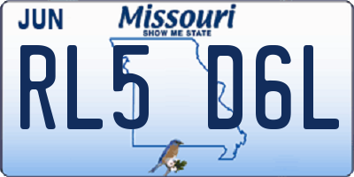 MO license plate RL5D6L