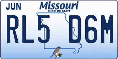 MO license plate RL5D6M