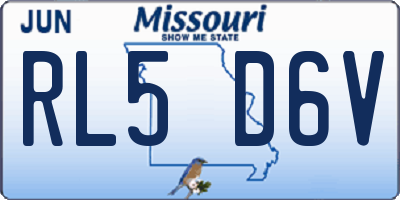 MO license plate RL5D6V