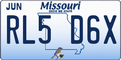 MO license plate RL5D6X