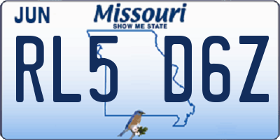 MO license plate RL5D6Z
