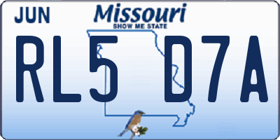 MO license plate RL5D7A