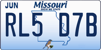 MO license plate RL5D7B