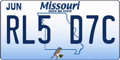 MO license plate RL5D7C