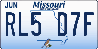 MO license plate RL5D7F