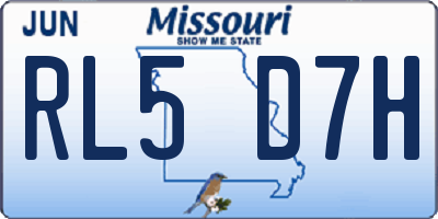 MO license plate RL5D7H