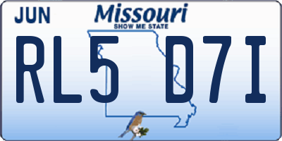 MO license plate RL5D7I