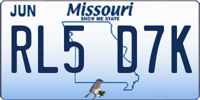 MO license plate RL5D7K